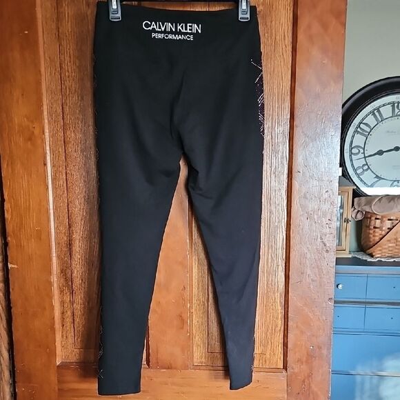 Calvin Klein Performance Pink‑Trim Stretch Leggings – Women’s Size M, Activewear - Picture 2 of 9